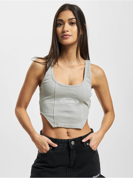 PEGADOR Tops sans manche Buena Rib Corset gris
